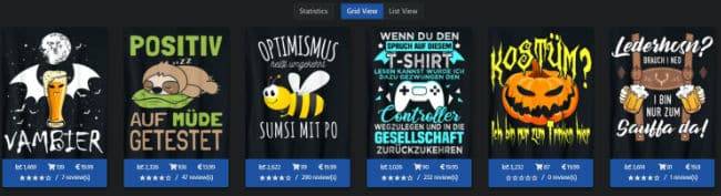 grid-view - Daniel Gaiswinkler - E-Commerce mit Print on Demand Flying Research Best Seller Grid View