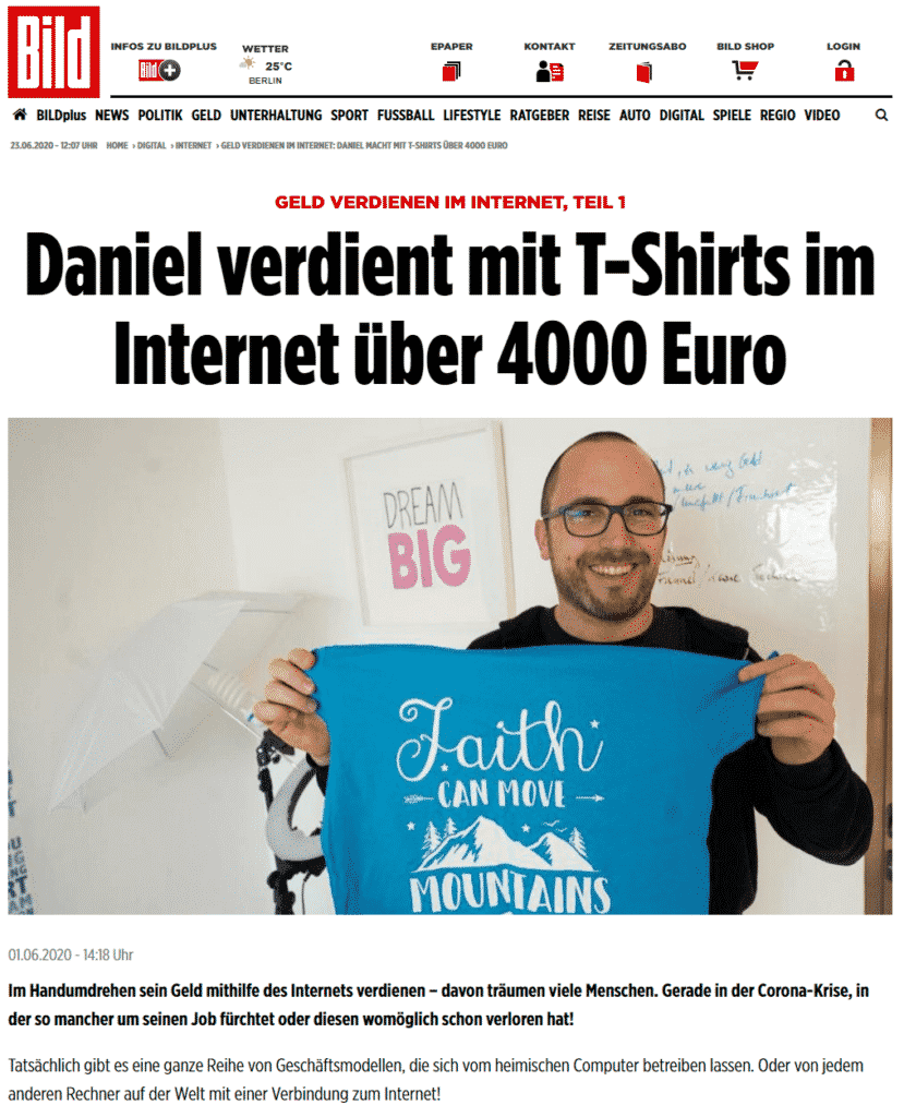 Daniel Gaiswinkler Bildzeitung - Daniel Gaiswinkler - E-Commerce mit Print on Demand
