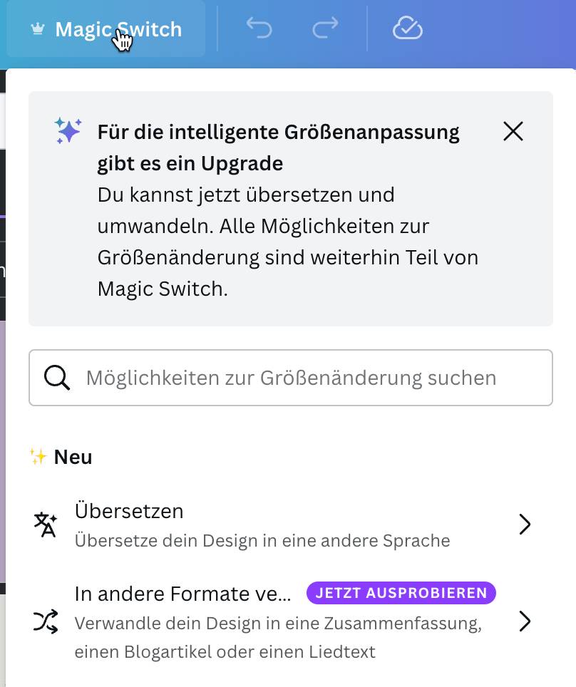 Canva-Magic-Switch - Daniel Gaiswinkler - E-Commerce mit Print on Demand