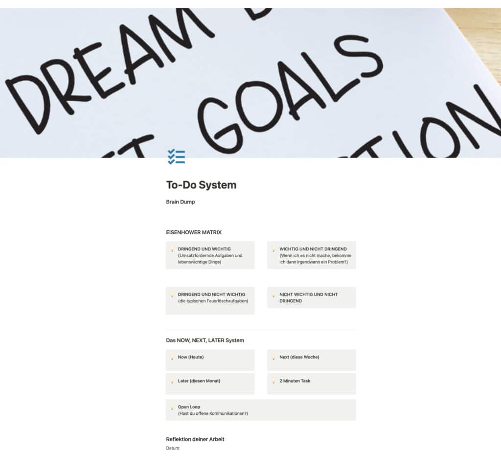 Notion-To-Do-Template - Daniel Gaiswinkler - E-Commerce mit Print on Demand
